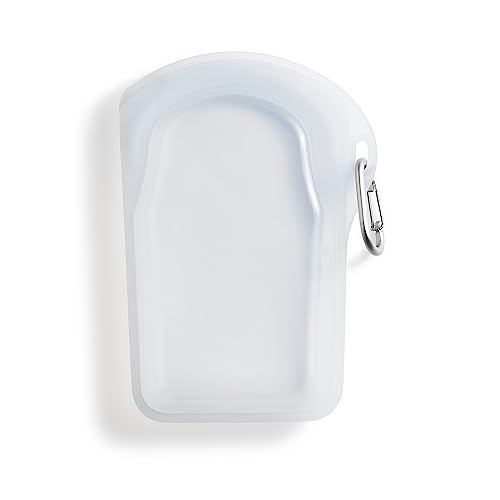 Image of Stasher Premium Silicone Reusable Food Storage Go Bag, Clear, Microwave, Dishwasher, Oven and Freezer Safe, BPA Free, Leak-free, Eco-friendly, 18 Oz