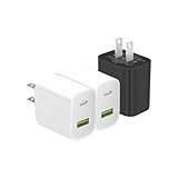 3 Pack USB C Charger Block, Dual Port Type C Wall Charger Fast Charging 20W Power Adapter Cube for iPhone 14/14 Pro/14 Pro Max/14 Plus/13/12/11, XS/XR/X, iPad, Samsung, More