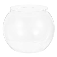 Transparentes Goldfischglas kleine Fischschale aus Plastik Bonsaischale Lotusblume Mini Fischglas Flache Kugelaquarium Aus Kunststoff, Runde Fischschale FüR Goldfische Und Kleine SchildkröTen