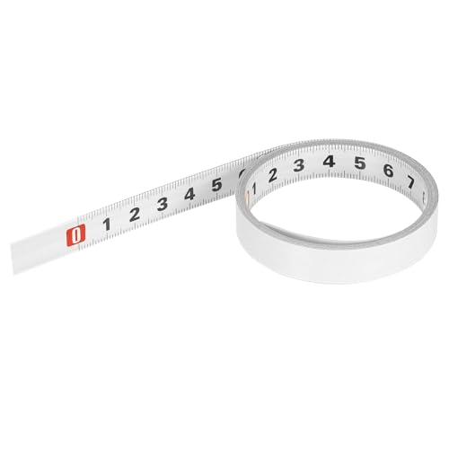 Cinta métrica adhesiva de acero 2 m con respaldo adhesivo blanco miniatura 1