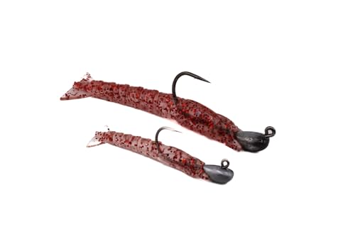 GET THUMPED Soft Shrimp Bodies, Saltwater Bait 3 Pack (unrigged) (Peppermint, 4.2')