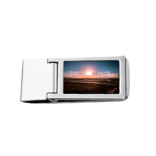 red dark clouds art deco fashion Slim Money Clip Stainless Holder Pocket Wallet