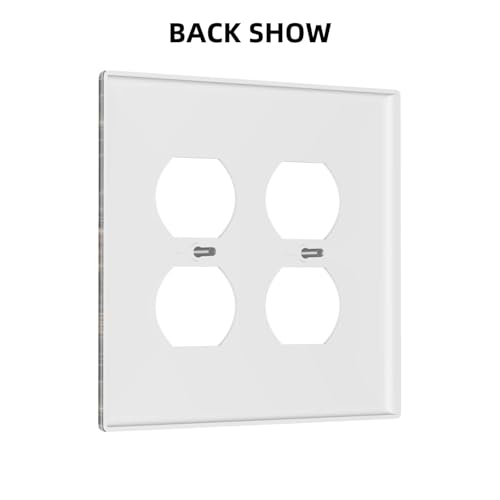 Decorative Outlet Covers Black Gold Jellyfish Squid Deep Sea Creatures 2 Gang Outlet Cover Wall Plate Double Duplex Light Switch Cover Plate Switch Plate Covers for Bedroom Decor