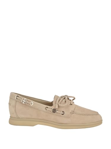 Chaussure bateau Guess Yomaya daim naturel clair mocassin femme taille 41 EU