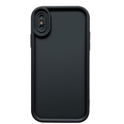 Image of Puxicu Slim Case for iPhone Xs, Enhanced Camera Protection, Shockproof Skin-Friendly Touch Soft Case Cover for iPhone X Phone 5.8 inch, Black