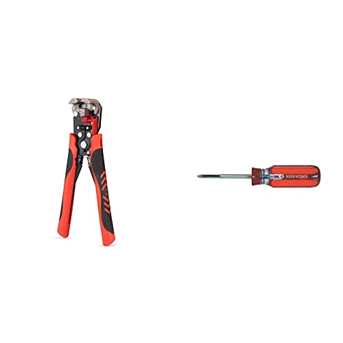 C.K Automatic Wire Stripper Pro, Multicolour, T3943 & Re-Threading Tool M3.5x0.6, Red