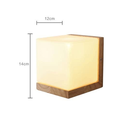 Aplique de pared de candelabro de madera y lámpara de noche de vidrio 5
