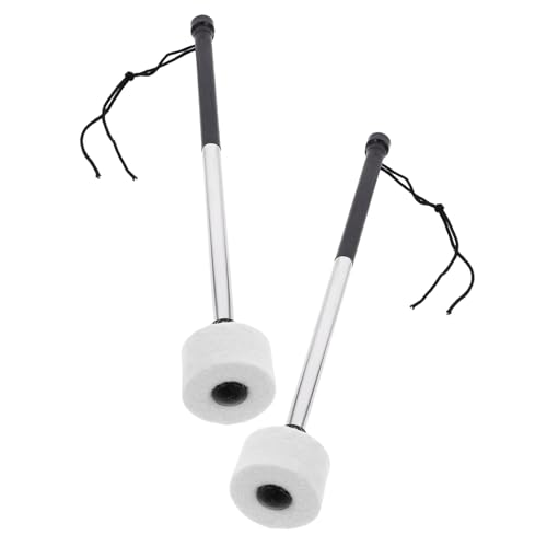 2 Baquetas para Percusión con Mango de Acero y Cabeza de Fieltro