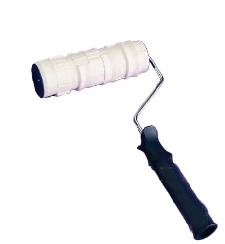 Rodillo de textura, rodillo de pintura estampado, Rodillo de pintura con textura de ladrillo de imitación de goma de 8 pulgadas, herramienta de pintura con efecto de grano con mango, herramienta de de