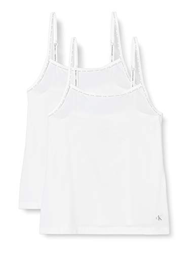 Preisvergleich Produktbild Calvin Klein Damen Camisole 2pk Schlafanzugoberteil, Weiß (White 100), Small