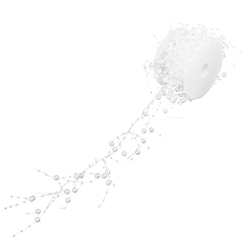 FOMIYES Artificial Pearl String Vase Decor Filler for Holiday DIY Floating Candles Decoration 4m Roll