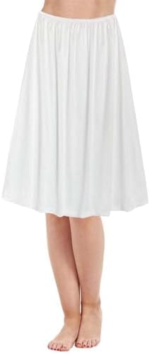 Sottogonna Lunga Vlazom Con Pizzo - Sottoveste Antistatica Con Elastico In Vita Per Abiti - Foto 12