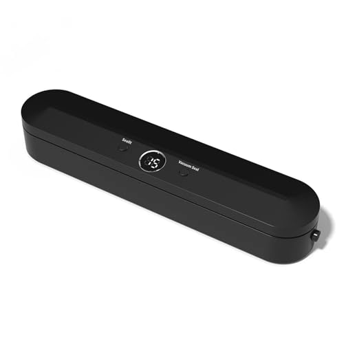 Automatic Food Vacuum Sealer Machine for Efficient Storage with 10 Free Saver Bags – Perfect for Meal Packaging (Black)