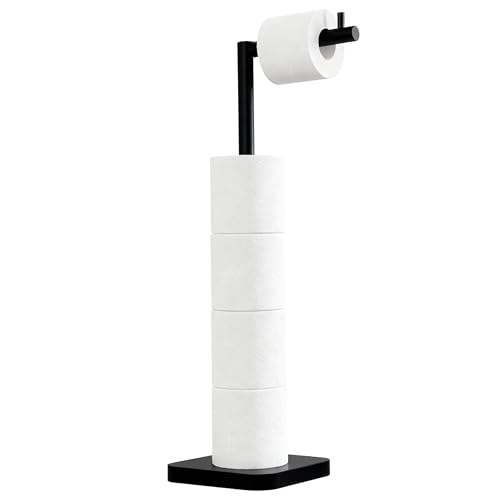 Toilet Paper Holder Stand - Toilet Paper Roll Holder for 5 Rolls – Stainless Steel Toilet Paper Stand with Heavy Stable Base – Toilet Paper Roll Holder for Bathroom by HOMITOMI - Used condition - CA$14.58