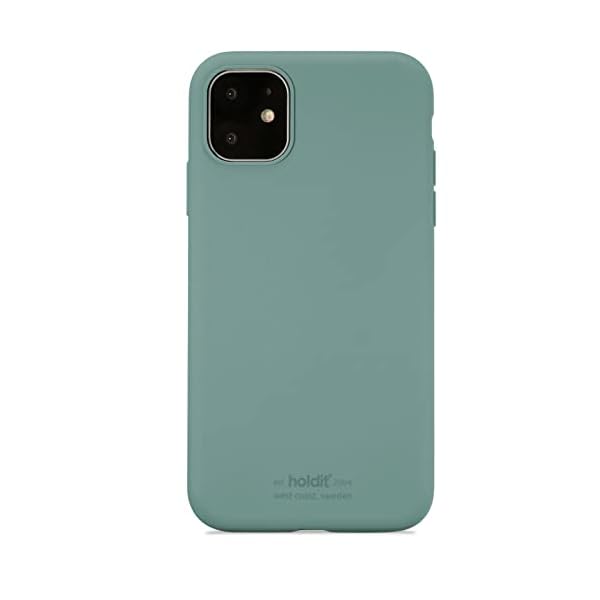 Holdit Siliconen Hoesje iPhone 11 (6,1″) – 0,8mm Ultra thin Silicone Case – Volledige bescherming en Bescherming voor de cameralenzen – Gripvriendelijk oppervlak – Moss Green