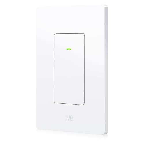 Eve Light Switch – Connected Wall Switch (Apple HomeKit), Single, Alternating & Cross switches, Compatible with Multi-Location setups, schedules, no Bridge Required, Bluetooth,Thread