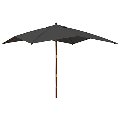 Parasol de jardin carré 3x3 m haut de gamme en bois dur avec toile ventilée de luxe