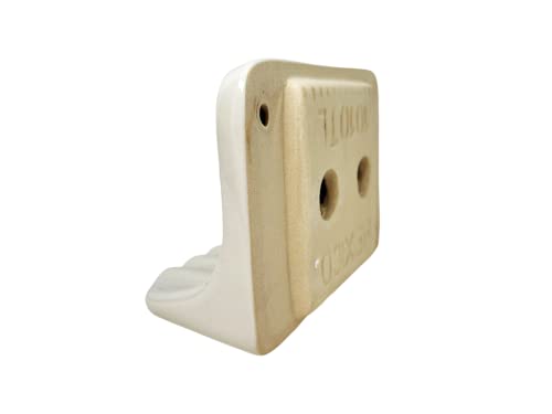 image for Tenedos Bone Almond Ceramic Soap Dish Holder for Bathroom Wall – Gla
