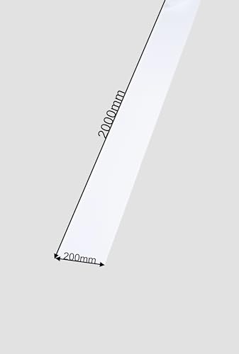 Alu-Blechstreifen 2m langm, Breiten 200mm, 0,8mm starkes Alublech, Streifenblech, Alustreifen Dachblech Fassadenblech für Dachbau und Fassadenbau weiß Dolomit-weiss Reinweiss RAL 9010 (200mm x 2000mm)