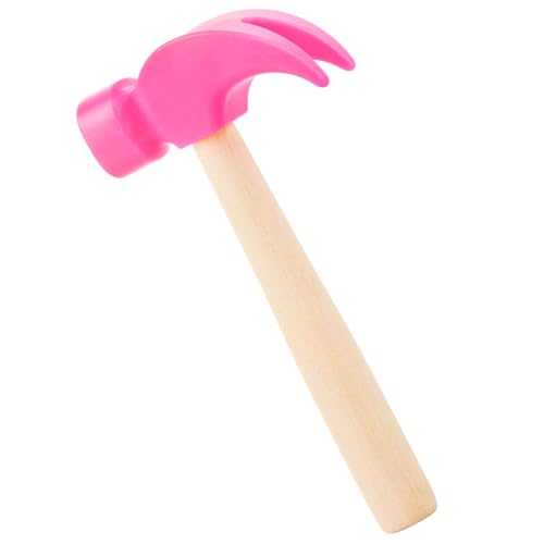 Fowecelt Wooden Hammer Toys Simulation Hammers Maintenance Tools Educational Toys for Kids Birthday Party Games Supplies (Pink)