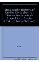 Hardcover Steck-Vaughn Elements of Reading Comprehension: Teacher Resource Book Grade 3 Social Studies 2004 Book