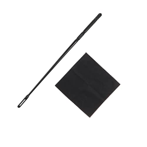 MUELODSIC 1 Set Flute Cleaning Stick Accessories Flute Cleaning Kit Flute Cleaning Cloths Cloth for Flute Cleaner Cleaning Supplies Flute cleaning Accessory Flute Cleaning Rod Black Plastic
