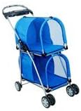 Blue Double Deck Pet Stroller