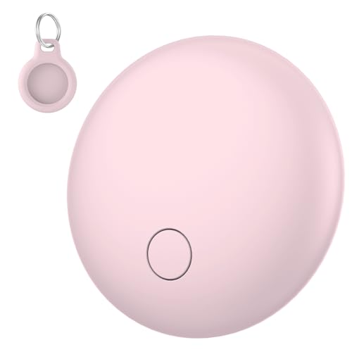 Image of Air Tracker Tags-1 Pack, 2025 New [Apple MFi Certified], Bluetooth Tracker Work with Apple Find My (iOS Only), Replaceable Battery Last 1 Years,Item Finder for Luggage /Key /Suitcase,Lotus Root Pink