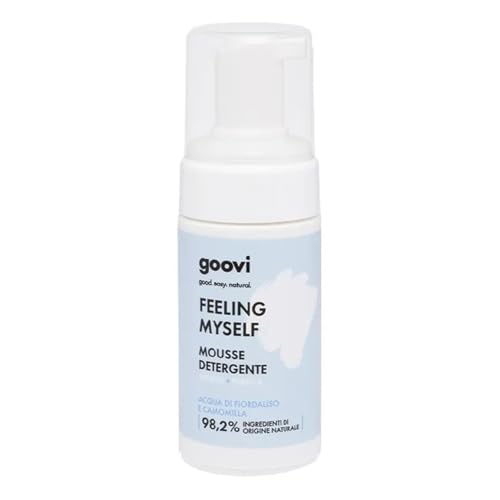 Goovi, Feeling Myself Gesichtsreinigungsmousse für empfindliche Haut, feuchtigkeitsspendend und beruhigend mit Kornblumenwasser und Kamille, Inhaltsstoffe natürlichen Ursprungs, vegan, 100 ml