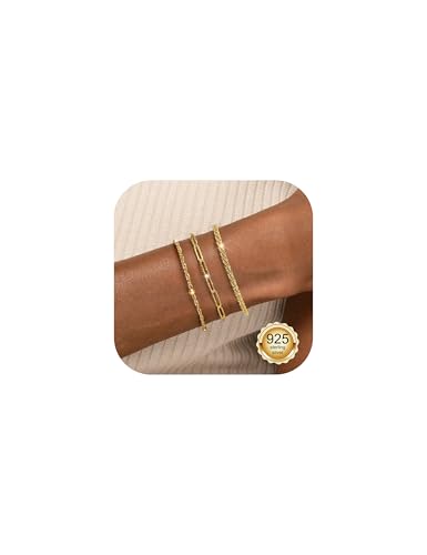 MATERIALE BRACCIALI DA DONNA -- Bracciali placcati in oro 16K, privi di piombo, senza nichel e ipoallergenici. Ottimi per pelli sensibili e per uso durante tutta la giornata