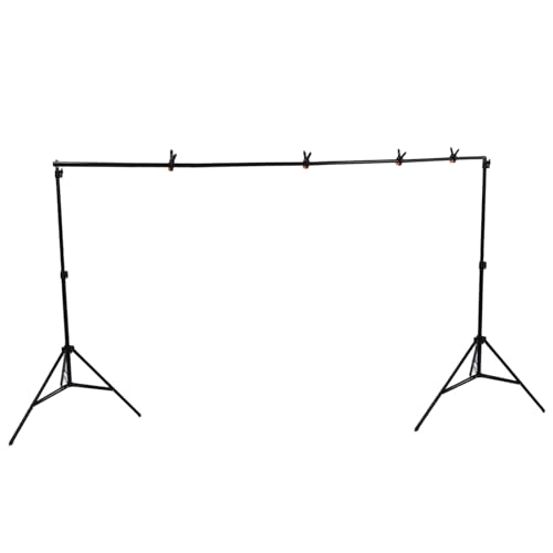 Heavy Duty Backdrop Stand, 10ft/ Wide 6.6ft/2m High Adjustable Photo Backdrop Stand Kit with 4 Crossbars, 4 Clamps and Bag Portable Background Support System for Parties