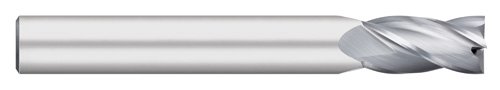 Titan TC15524 Solid Carbide End Mill, Long Length, 4 Flute, Square End, 30 Degree Helix, Uncoated, 3/8" Size, 3/8" Shank Diameter, 3" Overall Length, 1-1/8" Cutting Length