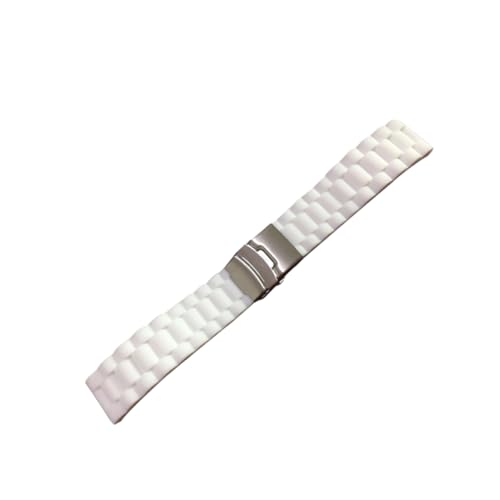 Healeved Silicone Watchband with Folding Clasp Elbow Design Stylish Stripes Comfortable Replacement Strap for Watches Lightweight and Durable present for Family and Friends