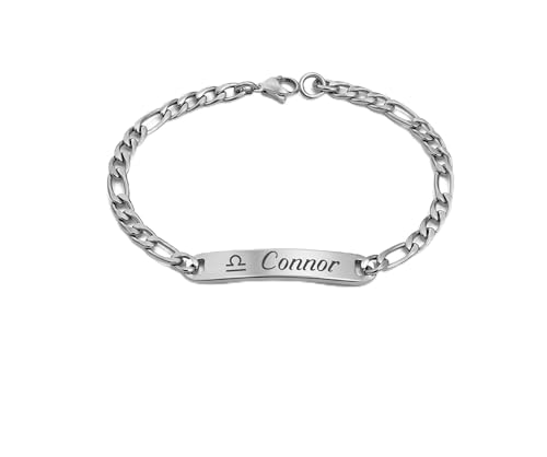 A & L Engraving Personalized Silver Small ID Bracelet 6 inches Custom Engraved Free - Ships from USA