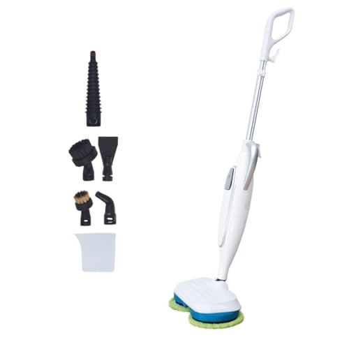 STEAM TWISTER/STEAM SPINNER – TELESHOPPING – VENTEO – Escoba de vapor automático – Doble cabezal giratorio – Vapor hasta 120 °C – Disco de microfibra lavable – 8 accesorios STEAM TWISTER/STEAM SPINNER – TELESHOPPING – VENTEO – Escoba de vapor automático – Doble cabezal giratorio – Vapor hasta 120 °C – Disco de microfibra lavable – 8 accesorios