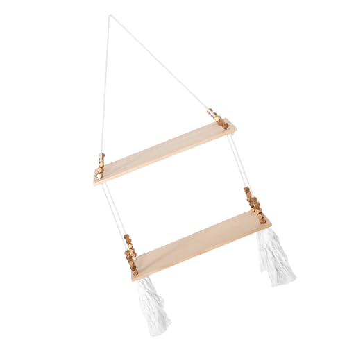 JOYOFREELY Estante Colgante de Pared Macramé Boho con Balda Flotante de Madera Natural para Plantas y Decoración Fácil Instalación para Salón Dormitorio y Baño