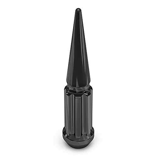 Image of White Knight 3806XLBK-25AM Black M12x1.25 Solid Piece Spline Spike Lug Nut Set with Extra Spline Spike, 25 Pack