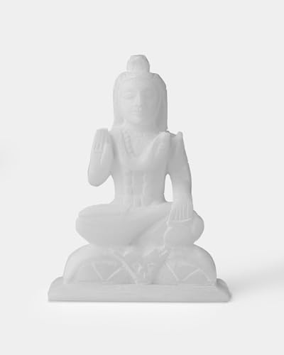 Estatua de Shiva en Mármol Blanco de 6 Pulgadas miniatura 2