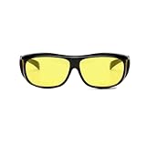 ELLITE HD ClearVision UV Protection Night Vision Wraparound Driving Wear Over SunGlasses (Yellow)