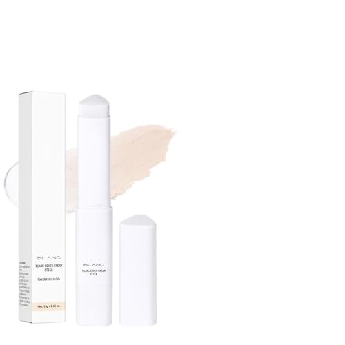 Cover Stick V White Color Changing Foundation Stick With Volufiline Medium To Full Coverage Finish Base Makeup Ended With Detachable Brush (Natural) (White, A)