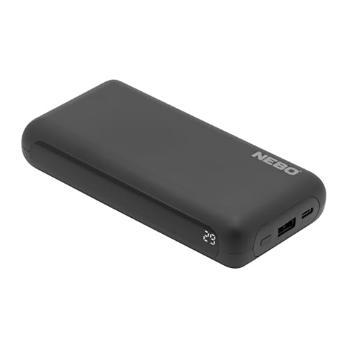 NEBO 20K Power Bank - Batería Portátil de Carga Rápida - Cargador de Teléfono USB-C (20.000 mAh de Capacidad, No Inalámbrico)