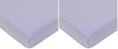 Image of TL Care Supreme Fitted Crib Sheet 28 inch x 52 inch, Enhanced Thickness for Soft, Breathable Neutral 100% Cotton Jersey Comfort, Lavender, for Boys and Girls (Pack of 2)