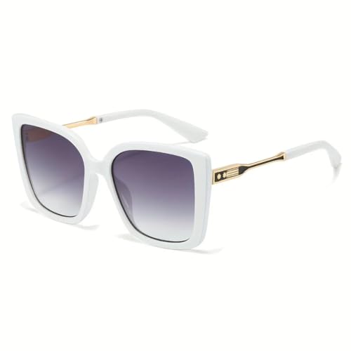 Lunettes de soleil tendance pour femmes verres dégradés larges charnières métal
