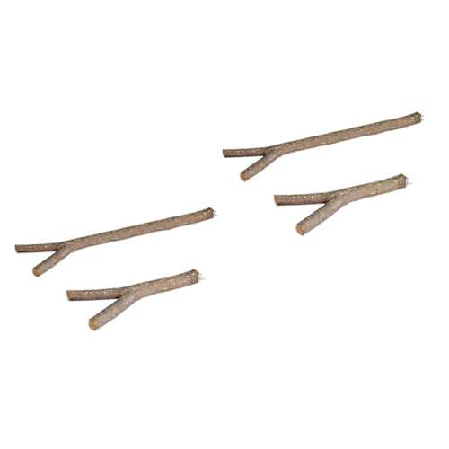 Mikikit 1set Bird Cage Stand Rack Durable Wood Fork Accessories for Parrots Birds Premium Quality for Use for Various Cage Types 2pcs