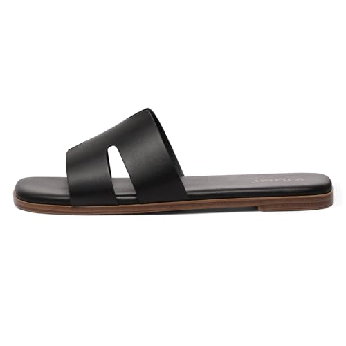 Image of KIDMI Women's Dressy Flat Sandals, Comfortable Slip On Summer Slides, Fashion Open Toe Casual Sandals