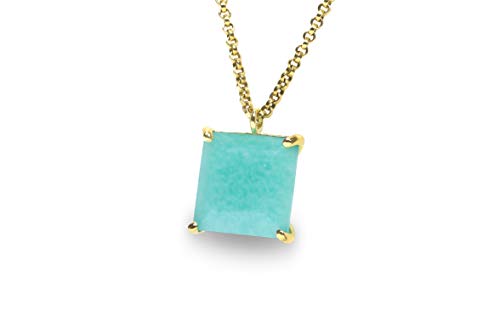 Collier d'Amazonite en or 14k, un bijou de mode raffiné et fait main