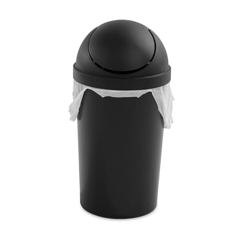 Caneca de basura para baño de plástico negra de 3 galones miniatura 7