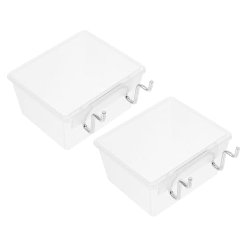 BESTonZON 2 Bacs à Panneaux Perforés Transparents avec Crochets Boîtes de Rangement Robustes Petites Organisateur Mural pour Outils Kit de Rangement pour Atelier et Maison Support