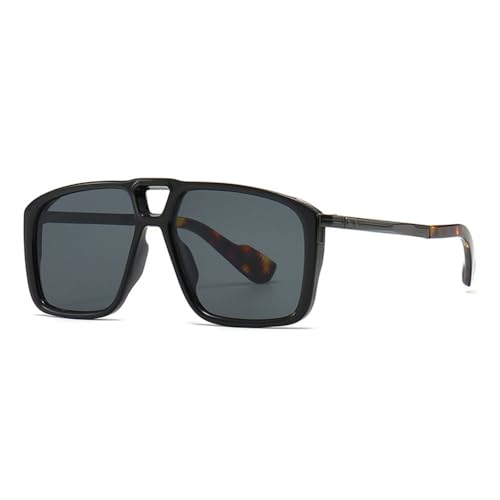Lunettes de soleil de luxe cadre rétro double faisceau finitions vintage