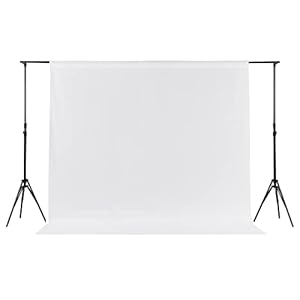 Joccun 8X10FT White Backdrop Background for Photography,Polyester Backdrop Curtain Background Screen for Photography,Photoshoot,Video Recording,Studio(8X10ft,White)